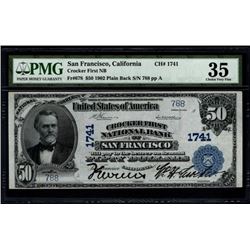 1902 $50 San Francisco National Bank Note PMG 35