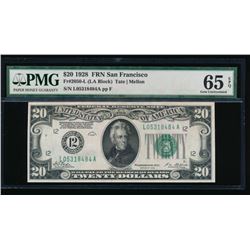 1928 $20 San Francisco Federal Reserve Note PMG 65EPQ