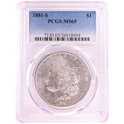 1881-S $1 Morgan Silver Dollar Coin PCGS MS65