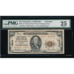 1929 $100 San Francisco CA National Bank Note PMG 25