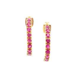 Plated 18KT Yellow Gold 1.85ctw Ruby Earrings