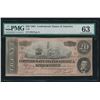Image 1 : 1864 $20 Confederate States of America T-67 PMG 63