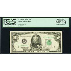 1950E $50 Chicago Federal Reserve Note PCGS 63PPQ