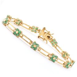 Plated 18KT Yellow Gold 3.00ctw Emerald Bracelet