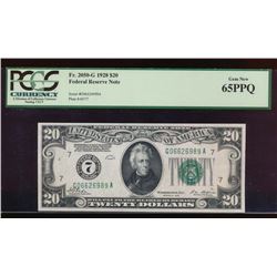 1928 $20 Chicago Federal Reserve Note PCGS 65PPQ