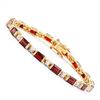 Image 1 : Plated 18KT Yellow Gold 10.00ctw Garnet and Diamond Bracelet