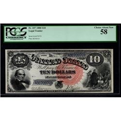 1880 $10 Jackass Legal Tender Note PCGS 58