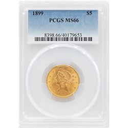 1899 $10 Liberty Head Eagle Gold Coin PCGS MS66