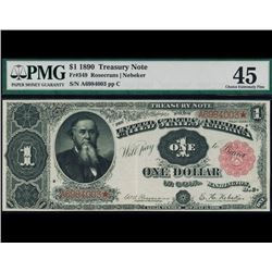 1890 $1 Treasury Note PMG 45