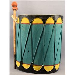 COCHITI INDIAN COTTON WOOD DRUM