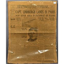 FRONT PAGE NEWS PAPER ABOUT LINDBERGH