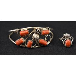 NAVAJO INDIAN BRACELET AND RING SET