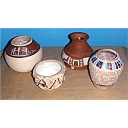 4 asst. Mexican clay pots #1288909