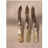 Image 1 : 3 STERLING SILVER PEARL HANDLE FRUIT KNIVES #1289160