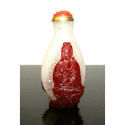 Kwan Yin Snuff Bottle Perking Glass #1289170