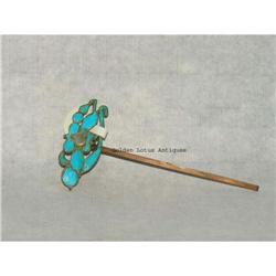 Chinese Lotus Flower Feather Hairpin  #1289177