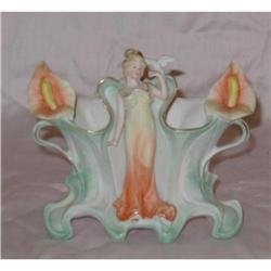 Elegant Art Nouveau/deco Bisque  Woman Vase #1289611