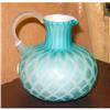 Image 1 : Blue Optical Design Pitcher with Satin Glass #1289620