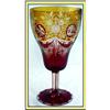 Image 1 : 3 COLOR  MOSER CUT ENGRAVED GLASS GOBLET #1289658