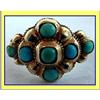 Image 1 : FRENCH C1810 RING GOLD DIAMOND TURQUOISE #1289660