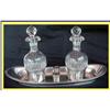 Image 1 : FRENCH SILVER CUT CRYSTAL CRUET OIL & VINEGAR #1289661