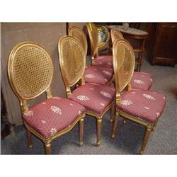 Louis XVI Style Caned Back Dore Chairs (set of #1289685