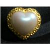 Image 1 : ESTATE HEART SHAPED GOLD  PEARL BROOCH #1289736