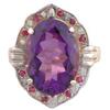 Image 1 : Amethyst, Ruby & Diamond Cocktail Ring #1289777