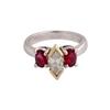 Image 1 : 14KT White/Yellow Gold, Diamond and Ruby Ring #1289779