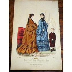 French  print with hand made colors, c.1870  #1308281