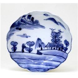 Old Japanese Blue & White Imari Bowl w Scene #1308288