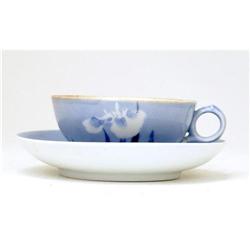 Old Japanese Blue & White Hirado Cup & Saucer w#1308313