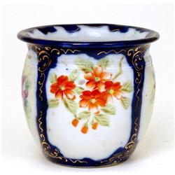 Old Japanese Nippon Cobalt Blue Jar Planter Mk #1308324