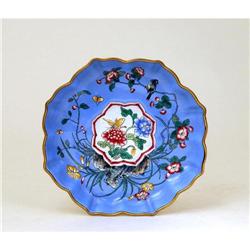 Chinese Export Enamel Cloisonne Turquoise Dish #1308325