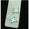 Image 1 : Sterling Silver Turquoise Cross Earrings drop #1308618