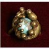 Image 1 : Estate Brass & Natural Turquoise Designer Ring #1308621