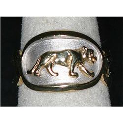 Estate Panther Ring  white yellow brushed gold #1308653