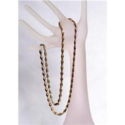 Estate Link Chain Fob Yellow Gold necklace 30" #1308657