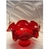 Image 1 : Ruby Red Color Glass Basket #1308703