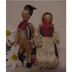 Doll  Wood Heads Couple painted features #1308789