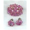 Image 1 : Pin & Earings Pink Crystal c1940 Set #1308810