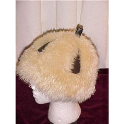 Vintage Italian Sheepskin & Faux Leather  Hat  #1308997