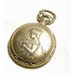 Chateau Swiss Pocket Watch with Repousse Woman #1309001