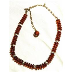 Cognac Glass & Rhinestone Rhondells Choker   #1309009