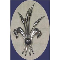 GK co. Sterling Silver Wheat Pin Booch Signed  #1309026