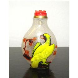 Perking Glass Snuff Bottle Eagle & Flamingo #1309138