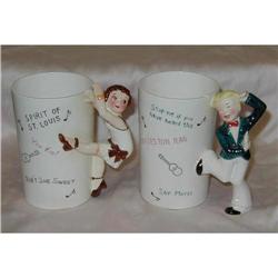 2 1920's Charleston Mugs/ guy/girl handles #1309249