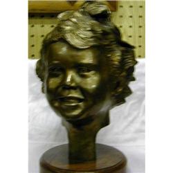 Lovely Bronze Child's Head Bust #1309257