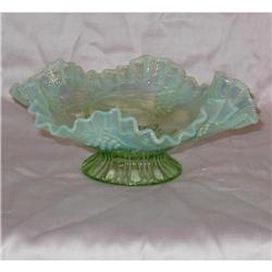 Green Opalescent Crimped edge bowl #1309260