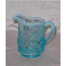 Blue Opalescent Pitcher with Cherries #1309262